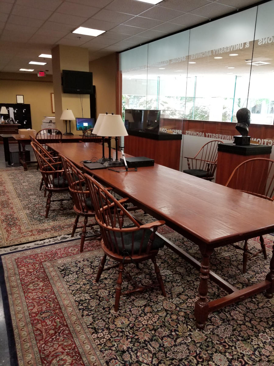 Photo of the Special Collections and University Archives Reading Room